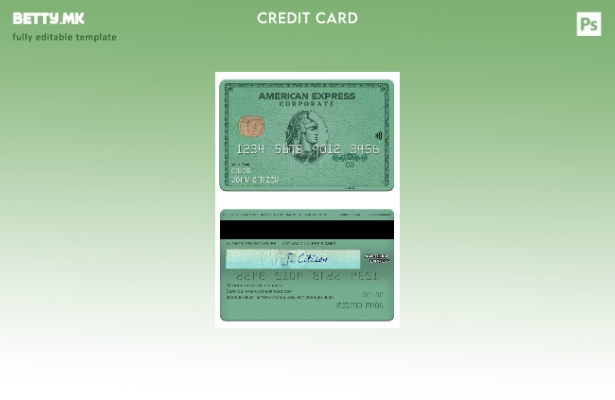 Шаблон за зелена карта со модерен стил USA Heritage bank american express